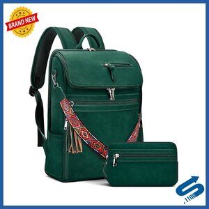 Leather Laptop Backpack Designer Tassel Purse Business Travel Computer Bag
